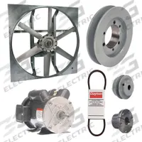Exhaust Fan with Drive Package: Belt Drive, 30 in Blade, 1 hp, 11,901 cfm, 115/208-230V AC, 1 ph (MPN 7M897). Key specifications — Frame Finish: Zinc Plated; Assembled: Unassembled; Brand: DAYTON; Nameplate Voltage: 115/208-230V AC; Frame Material: Steel; Guard Type: None; Method of Construction: Cast; Motor Insulation: Class B.