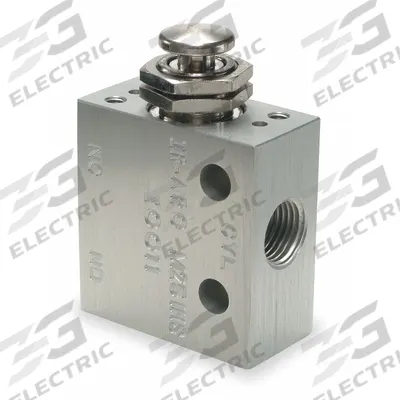 ARO Manual Air Control Valve: MaxAir, Three-Way / Two-Position, Button, Gray - ARO MaxAir Series Manual Air Control Valves