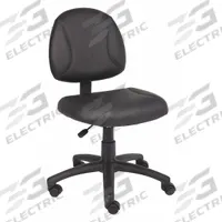 APPROVED VENDOR Office Chair: Black, Leather Material, 14 1/2 in Back Ht, 19 1/2 in Seat Wd (MPN 452R29). Key specifications — attr982877: Black; attr982913: No; attr982865: Black; attr982870: APPROVED VENDOR; attr982901: Black.
