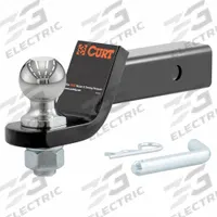 CURT Towing Ball Mount: III, 1 in Compatible Ball Shank Dia, 2 in Ball Dia, Ball Mount Ball Mount (MPN 45036). Key specifications — Material: Carbon Steel; Ball Mount Style: Ball Mount; Vehicle Class: III; Brand: CURT; Features: Limited Lifetime Warranty (1 yr Finish, 1 yr Parts); Finish: Powder Coated; Includes: Pin and Clip; Mount w/ Hitch Ball Style: Non-Adjustable.