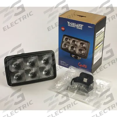 GROTE Vehicle Work Light: Rectangular, Spot, LED, Bracket, Blunt Cut Wires, Universal - Vehicle Standard Spotlights