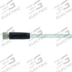 Cordset: M8 Female Straight X Bare Wire, 4 Pins, Gray, PVC, 5 m Cable Lg, 24 AWG Wire Size (MPN 7000-08061-2110500). Key specifications — Cable Jacket Color: Gray; End 1 Mounting Orientation: Straight; End 1 Gender: Female; End 1 Connection Type: M8; Cable Jacket Material: PVC; Brand: MURRELEKTRONIK; IP Rating: IP67; End 2 Connection Type: Bare Wire.