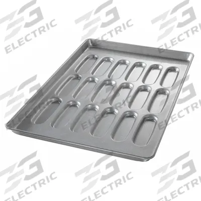 CHICAGO METALLIC Bun and Roll Pan: Aluminized Steel, 18 Slots, 17 3/4 in Overall Wd - Bun & Roll Pans