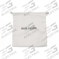 HOSPITALITY 1 SOURCE Hair Dryer Bag: White w/Navy Embroidery, 12 in Overall Wd, Cotton/Poly Blend (MPN HDBAG-WH). Key specifications — Color: White w/Navy Embroidery.