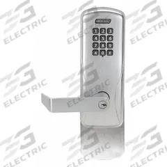 SCHLAGE ELECTRONICS Electronic Keyless Lock: Keypad, ADA Compliant, Chrome (MPN AD200993R70 KP RHO 626 PD). Key specifications — Product Type: Electronic Keyless Lock; Manufacturer Part Number: AD200993R70 KP RHO 626 PD; Access Method: Keypad; Key Override Options: Schlage 6 Pin Everest 29 S123 Keyway.