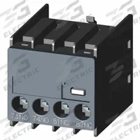 SIEMENS Auxiliary Contact Block: 1NO/1NC, Front Mount, Front-Mounted (MPN 3RH29111MA11). Key specifications — Frame Size: S3; Brand: SIEMENS; Compatible with Series: SIRIUS 3RH2 Contactor Relays.