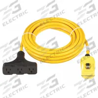 SOUTHWIRE Plug-In GFCI with Cord: 25 ft Cord Lg, 15 A Max. Amps, 120V AC, NEMA 5-15P, SJEOW (MPN 14880228-6). Key specifications — NEMA Plug Configuration: 5-15P; NEMA Receptacle Configuration: 5-15R; Brand: SOUTHWIRE; Voltage: 120V AC.