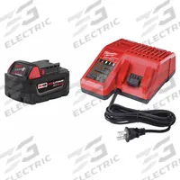 MILWAUKEE Battery and Charger Kit: M18™, 5 Ah, Battery Included, Charger Included, 18V DC (MPN 48-59-1850). Key specifications — attr1278107: Not Oil-Resistant.
