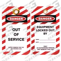 SKILCRAFT Lockout Tag: Danger, Locked Out Device, Plastic, Date/Name, Write-On Surface, English, Tag (MPN 5340-00-NIB-0403)