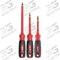 MILWAUKEE Tether ReadyInsulated Screwdriver Set: 1-10 Pieces, 3 Pieces, Phillips/Slotted Tip (MPN 48-22-2203). Key specifications — attr1205274: MILWAUKEE; attr1205269: #1.