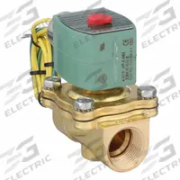 REDHAT Solenoid Valve: 2-Way, Normally Closed, 3/4 in Pipe Size, 110V AC/120V AC, Watertight (MPN HT8210G009). Key specifications — Pipe Size: 3/4 in; Voltage: 120V AC; Brand: REDHAT; Coil Enclosure: Watertight.