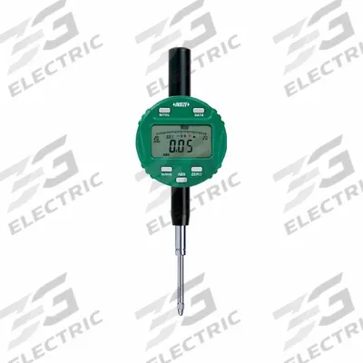 INSIZE Digital Indicator: 0 in to 1 in /0 mm to 25.4 mm, Inch/Metric, +/- 0.00015 in Accuracy - Digital Indicators with Back Lug