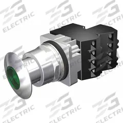 SIEMENS Mushroom Head Push Button: Illuminated, Mushroom Head Profile, Metallic, 30 mm, 1NO/1NC (MPN 52PP3G3U). Key specifications — Brand: SIEMENS; Action: Momentary; Series: Class 52; Push Button Material Type: Metallic.