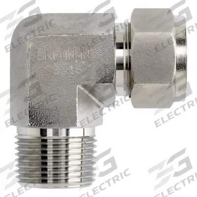 BRENNAN INDUSTRIES Compression Fitting Elbow: 1/2 in OD x 3/8 in Pipe Fitting Size - Clean & Bagged Single-Ferrule Stainless Steel Fittings