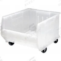 QUANTUM STORAGE SYSTEMS Mobile Bin: 23 7/8 in Overall Lg, 18 1/4 in x 12 in, Clear, Stacking Capable (MPN QUS965MOBCL). Key specifications — Mobility: Mobile; Material: Plastic; Brand: QUANTUM STORAGE SYSTEMS; Stackable: Stacking Capable.