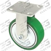 APPROVED VENDOR Plate Caster: Rigid, Polyurethane, 5 in Wheel Dia, 2 in Wheel Wd, Medium Duty, Rigid (MPN 1ULP4). Key specifications — Wheel/Tread Color: Green; Brand: APPROVED VENDOR; Roll Up: Rigid.