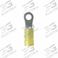 PANDUIT StrongHold(TM) EV10-6RB-Q Ring Terminal: Yellow, Vinyl Insulation, #6 Stud Size, 600 V. Key specifications — attr1308027: PANDUIT; attr1356513: EV10; attr1356587: Funnel Entry.