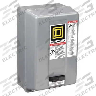 SQUARE D NEMA Magnetic Motor Starter: Non-Reversing, 3 Poles, NEMA Size 00 - Enclosed Non-Reversing Starters with Electronic Overloads