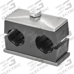 STAUFF Beta Clamp: Smooth Bore, 316 Stainless Steel Clamp, Polypropylene Cushion, For 2 Lines (MPN SP-109.5/09.5-ACT-GD-AS-U-W5-K-642012)