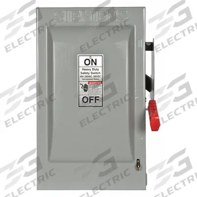 Siemens Safety Switch: Fusible, 60 A, Single Phase, 240V AC, Galvanized Steel - Fusible Safety Switches