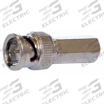 DOLPHIN COMPONENTS CORP Coaxial Connector: Male, Connector, Silver, Twist-On, RG-58, BNC - BNC Coaxial Connectors