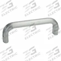 JW WINCO Pull Handle: Unthreaded Holes, Aluminum, Silver, 4.41 in Mounting Hole Center to Center (MPN 565.1-20-112-BL). Key specifications — Screw Size: M6; Brand: JW WINCO; Color: Silver.