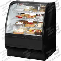 TRUE REFRIGERATION Refrigerated Merchandiser: 49 1/8 in x 36 1/4 in x 39 in, Black, Curved Glass (MPN TGM-R-36-SC/SC-B-W). Key specifications — attr1277723: TRUE REFRIGERATION; attr1277683: R-290; attr1277691: No; attr1277694: Black; attr1280716: Curved Glass; attr1280729: TGM.