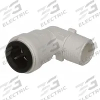 WATTS Push-Fit Elbow Fitting: 1/2 in OD x 3/8 in Pipe Size, Push-to-Connect x NPT, Polysulfone (MPN 3519-1006). Key specifications — Brand: WATTS.