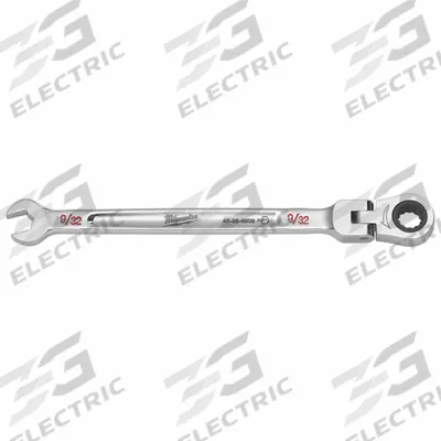 MILWAUKEE Combination Wrench: Chrome Vanadium Steel, Chrome, 9/32 in Head Size - SAE 12-Point Ratcheting Combination Wrenches