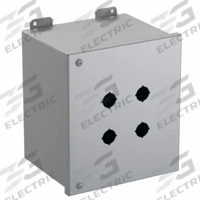 HAMMOND Push Button Enclosure: 22mm, 4 Holes, Carbon Steel - Enclosures for 22mm Operators