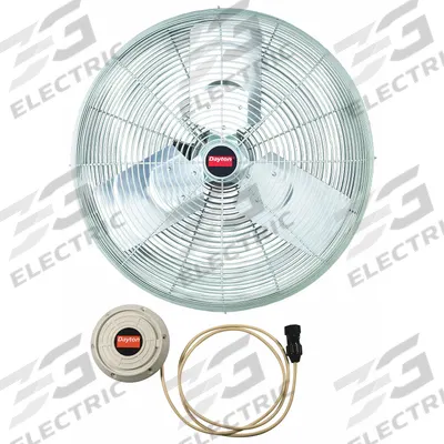 Dayton Fan Head: 24 in Blade Dia, 2 Speeds, 115V AC, 1/3 hp Motor - Misting Industrial Fan Heads