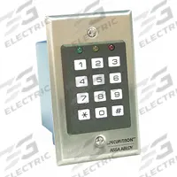 SECURITRON Keyless Access Control Keypad: 4 1/2 in Ht, 3/16 in Dp, 2 3/4 in Wd, Stainless Steel (MPN DK-16). Key specifications — Brand: SECURITRON; Color: Gray.