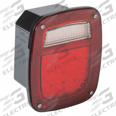 GROTE Box Lamp: LED, Stop, Turn, and Tail Combo Light, Red, Square, 6 3/4 in Overall Ht - Stop, Turn & Tail Combination Lights