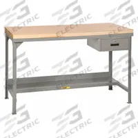 LITTLE GIANT Workbench: Fixed Ht, Butcher Block, 72 in x 30 in, 3,000 lb Overall Load Capacity, Gray (MPN WSJ2-3072-36-DR). Key specifications — Included Components: Drawer; Brand: LITTLE GIANT.
