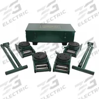 HILMAN ROLLERS Machine Roller Kit: 120,000 lb, 5 3/8 in Deck Ht, 5 7/8 in L x 5 7/8 in W, Steel (MPN KRS-60-SLP). Key specifications — Top Plate Surface: Rubber Padded; Includes: (2) Handles; Brand: HILMAN ROLLERS; Color: Green.