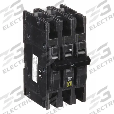 SQUARE D Miniature Circuit Breaker: 90 A, 120/240V AC, Three Phase, 10kA at 120/240V AC - QOU Series, Unit-Mount Square D Miniature Circuit Breakers