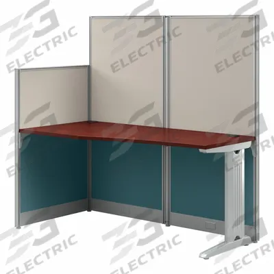 BUSH BUSINESS FURNITURE Modular Cubicle Workstation: 63 in Overall Ht, 64 in Overall Wd - Office Cubicles with Privacy Panels