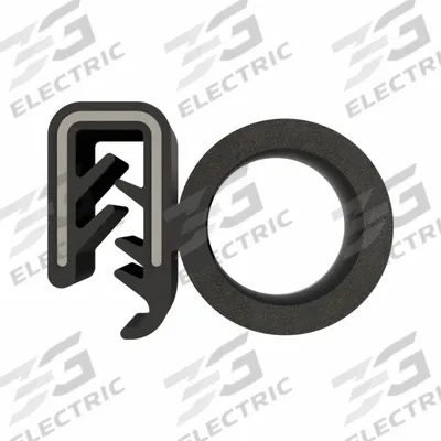 FAIRCHILD Trim Seal: Side Bulb, 10 ft Overall Lg, Rubber Outer, Sponge Bulb, 5/8 in Leg Lg - Round-Bulb Edge Trim Seals