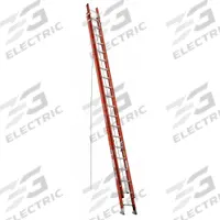 WERNER Extension Ladder: 40 ft Ladder Size, Fiberglass, 300 lb Load Capacity, 89 lb Wt, 2 Sections (MPN D6240-2). Key specifications — Color: Orange; Brand: WERNER; Included Features: Mar-Resistant End Caps; Removable Fly: Removable.