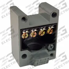 TELEMECANIQUE SENSORS Limit Switch: Miniature Body, 2 Mounting Holes, 1NO/1NC, Metallic (MPN 9007CT52). Key specifications — attr1019579: Screw-Clamp Terminal; attr1018601: 9007C; attr1018605: 1/2"-14; attr211338: TELEMECANIQUE SENSORS; attr1027426: NPT; attr1038844: Metallic; attr1065309: Miniature.