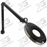 AVEN Interchangeable Lens Magnifying Lamp: LED, 2.25x/4.75x, 5_15 Diopter, 950 lm Max Brightness (MPN 26501-LED-INX-15D). Key specifications — Brand: AVEN; Magnification: 2.25x; ESD Safe: No; Lens Material: Glass; Lighting Technology: LED; Operating Voltage: 100 to 240V AC; Includes Ultraviolet Light: No.