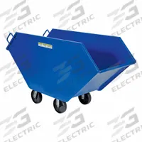 VESTIL Hopper Truck: Not Powered, 17.5 cu ft Cubic Foot Capacity, 1,500 lb Load Capacity, Blue, Std (MPN CHIP-17.5). Key specifications — Color: Blue; Brand: VESTIL; Caster/Wheel Configuration: (1) Swivel.