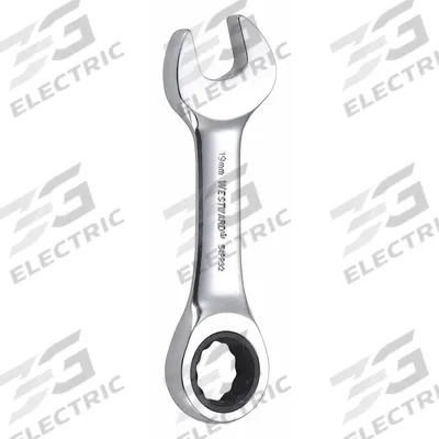 WESTWARD Combination Wrench: Alloy Steel, Chrome, 19 mm Head Size, 5 3/8 in Overall Lg - Metric 12-Point Ratcheting Combination Wrenches