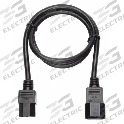 APPROVED VENDOR Power Cord: 3 ft Lg, 3/18, C14 Plug, C13 Receptacle, SJT, PVC, 10 A Current - Electronic Equipment Power Cords
