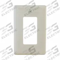 HUBBELL Wall Plate: Decorator-Rocker, 1 Gang, Almond, Jumbo Size (MPN NPJJ26LA). Key specifications — Brand: HUBBELL; Material: Nylon.
