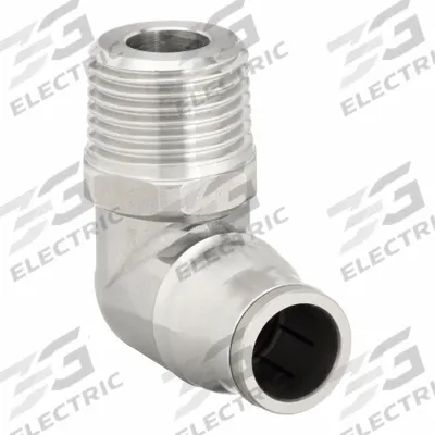 LEGRIS Push-Fit Elbow Fitting: 12 mm OD Size, BSPT x Push-to-Connect, Stainless Steel - Stainless Steel Tube Fittings