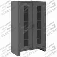DURHAM MFG Storage Cabinet: 48 in x 24 in x 78 in, Legs, 4 Adj Shelves, Swing Handle & Padlock Hasp (MPN HDCC244878-4S95). Key specifications — Base Type: Legs; Cabinet Color: Gray; Frame Assembled: Assembled; Brand: DURHAM MFG.