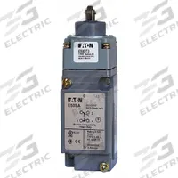 EATON Push Roller Plunger Limit Switch: Roller Plunger, Metallic, Momentary/Momentary, E50 (MPN E50AT3). Key specifications — attr1019632: EATON; attr1019639: Screw Terminals; attr1019655: Nylon; attr1023447: E50.