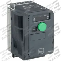 SCHNEIDER Variable Frequency Drive: In Phase Three, Out Phase Three, 1 hp, IP20, No Bypass, Compact (MPN ATV320U07M3C). Key specifications — Style: Compact; Color: Black/Blue/Gray; Output Phase: Three.