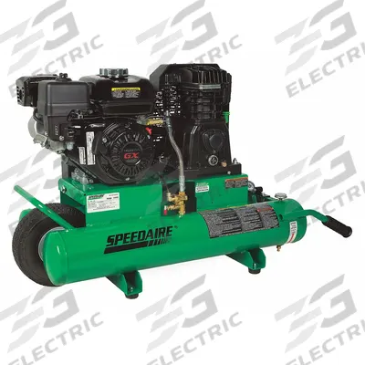 SPEEDAIRE Portable Gas Air Compressor: 1 Stage, 6.5 hp Engine, Honda, 13.9 cfm @ 90 psi - Wheeled Portable Engine Driven Air Compressors